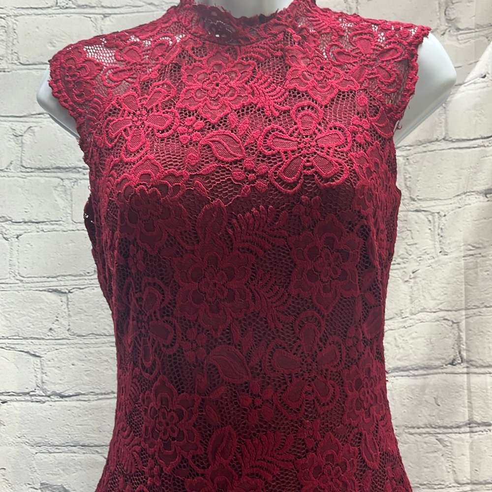 H&M, burgundy lace, womens dress - Picture 3 of 6
